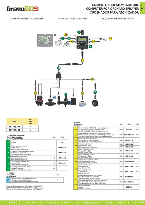 COMPUTER ARAG BRAVO 180S - 2 VIE ATOMIZZATORE