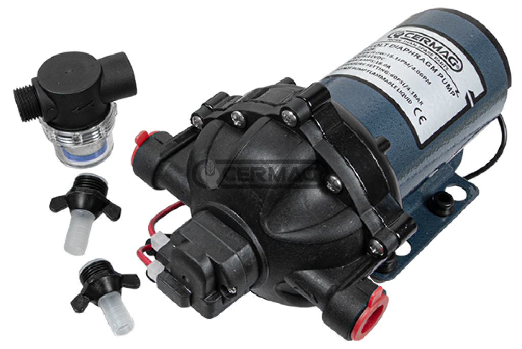 POMPA 12V A MEMBRANE FUNZIONAMENTO DEMAND - CERMAG